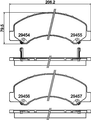 Hella Bremsbelagsatz, Scheibenbremse [Hersteller-Nr. 8DB355025-801] von HELLA