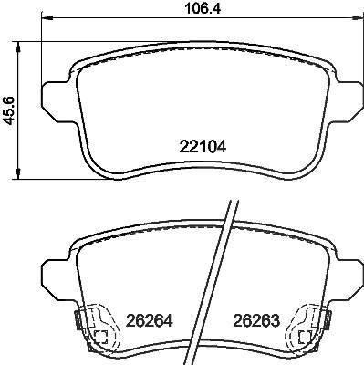 Hella Bremsbelagsatz, Scheibenbremse [Hersteller-Nr. 8DB355040-811] für Renault von HELLA