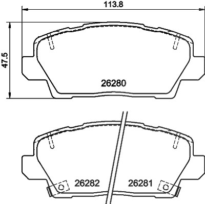 Hella Bremsbelagsatz, Scheibenbremse [Hersteller-Nr. 8DB355040-841] für Kia von HELLA