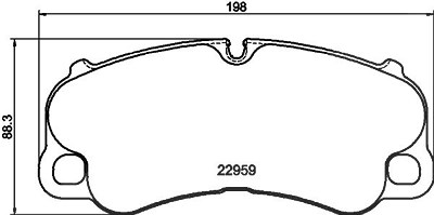 Hella Bremsbelagsatz, Scheibenbremse [Hersteller-Nr. 8DB355043-921] für Porsche von HELLA