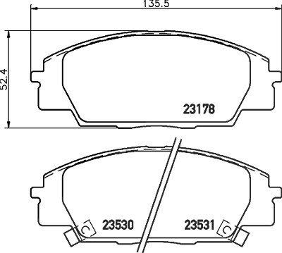 Hella Bremsbelagsatz, Scheibenbremse [Hersteller-Nr. 8DB355009-731] für Acura, Honda von HELLA
