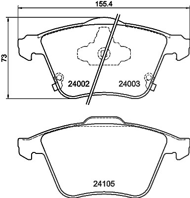 Hella Bremsbelagsatz, Scheibenbremse [Hersteller-Nr. 8DB355011-051] für Mazda von HELLA