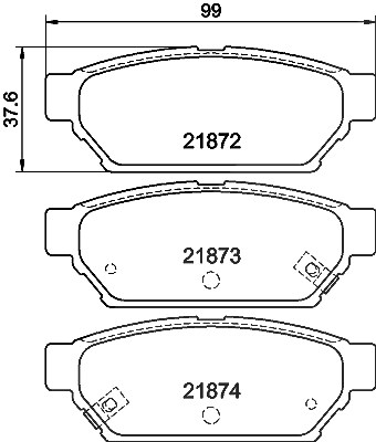 Hella Bremsbelagsatz, Scheibenbremse [Hersteller-Nr. 8DB355016-701] für Mitsubishi, Proton von HELLA