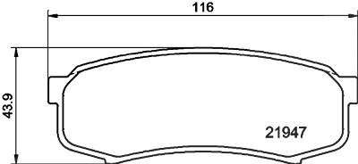 Hella Bremsbelagsatz, Scheibenbremse [Hersteller-Nr. 8DB355016-831] für Lexus, Mitsubishi, Toyota von HELLA
