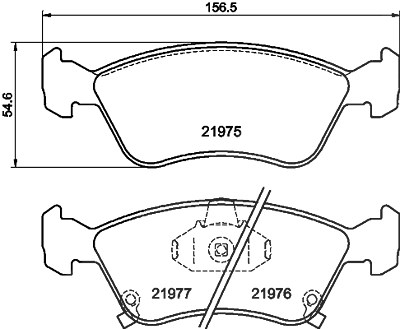Hella Bremsbelagsatz, Scheibenbremse [Hersteller-Nr. 8DB355016-981] für Toyota von HELLA