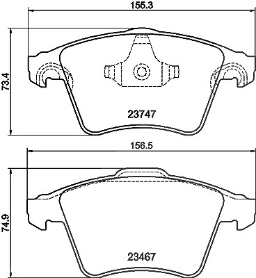 Hella Bremsbelagsatz, Scheibenbremse [Hersteller-Nr. 8DB355013-811] für VW von HELLA