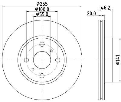 Hella Bremsscheibe [Hersteller-Nr. 8DD355116-411] für Aston Martin, Toyota von HELLA