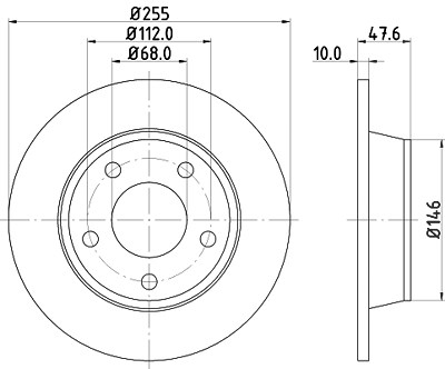 Hella Bremsscheibe [Hersteller-Nr. 8DD355109-091] für Audi von HELLA