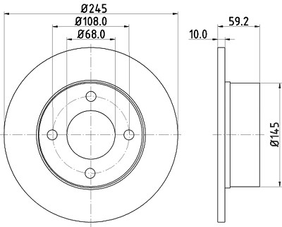 Hella Bremsscheibe [Hersteller-Nr. 8DD355100-601] für Audi von HELLA