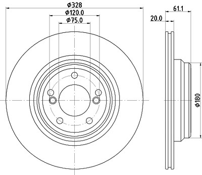 Hella Bremsscheibe [Hersteller-Nr. 8DD355122-621] für BMW von HELLA