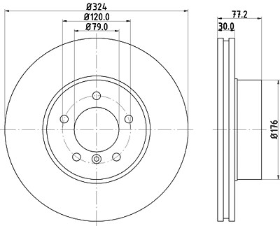 Hella 1x Bremsscheibe [Hersteller-Nr. 8DD355109-921] für BMW von HELLA
