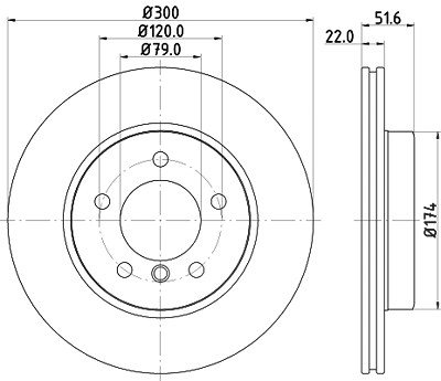 Hella Bremsscheibe [Hersteller-Nr. 8DD355106-551] für Alpina, BMW von HELLA