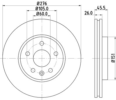 Hella Bremsscheibe [Hersteller-Nr. 8DD355116-351] für Chevrolet, Opel, Vauxhall von HELLA