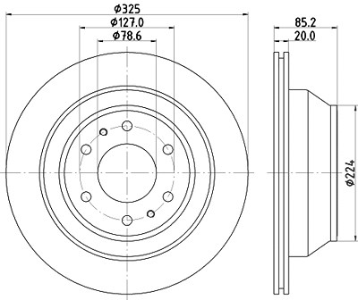 Hella Bremsscheibe [Hersteller-Nr. 8DD355122-311] für Chevrolet, Isuzu, Saab von HELLA