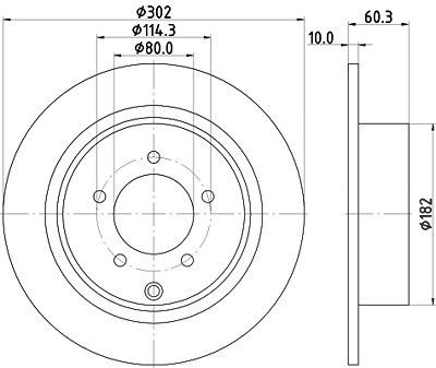 Hella Bremsscheibe [Hersteller-Nr. 8DD355115-491] für Baic, Chrysler, Dodge, Jeep, Lancia, Mitsubishi, Peugeot von HELLA