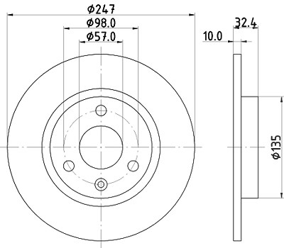 Hella Bremsscheibe [Hersteller-Nr. 8DD355103-771] für Citroën, Mega von HELLA