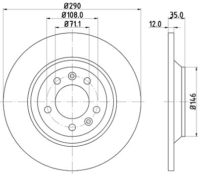 Hella Bremsscheibe [Hersteller-Nr. 8DD355110-801] für Citroën, Peugeot von HELLA