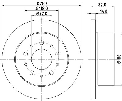 Hella Bremsscheibe [Hersteller-Nr. 8DD355108-961] für Citroën, Fiat, Peugeot von HELLA