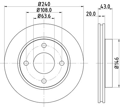 Hella Bremsscheibe [Hersteller-Nr. 8DD355102-231] für Ford, Mazda von HELLA