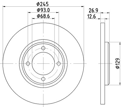 Hella Bremsscheibe [Hersteller-Nr. 8DD355100-021] für Ford von HELLA