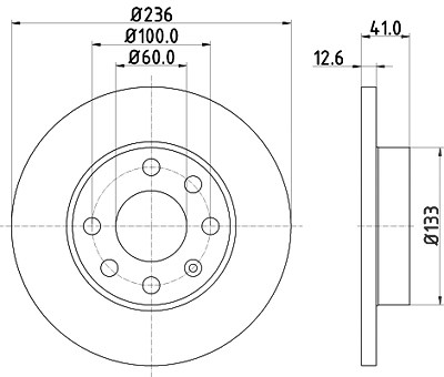 Hella Bremsscheibe [Hersteller-Nr. 8DD355100-431] für Chevrolet, Opel, Vauxhall von HELLA