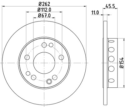 Hella Bremsscheibe [Hersteller-Nr. 8DD355100-741] für Mercedes-Benz von HELLA