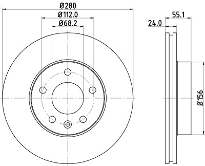 Hella Bremsscheibe [Hersteller-Nr. 8DD355105-591] für VW von HELLA