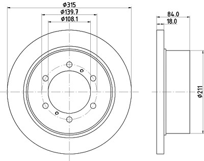 Hella Bremsscheibe [Hersteller-Nr. 8DD355106-221] für Mitsubishi von HELLA