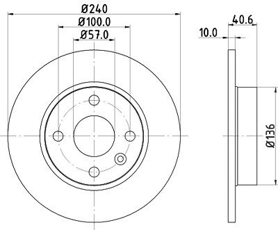 Hella Bremsscheibe [Hersteller-Nr. 8DD355108-251] für Opel, Vauxhall von HELLA