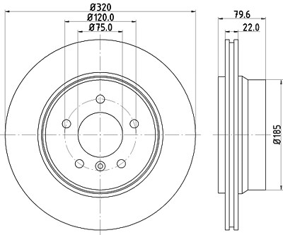 Hella Bremsscheibe [Hersteller-Nr. 8DD355112-251] für BMW von HELLA