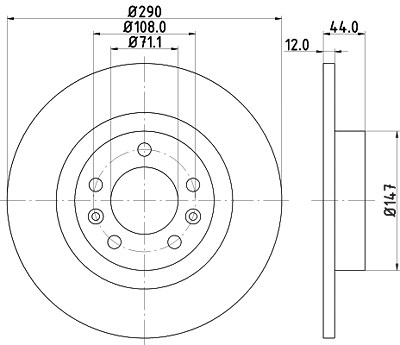 Hella Bremsscheibe [Hersteller-Nr. 8DD355117-991] für Peugeot von HELLA