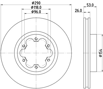 Hella Bremsscheibe [Hersteller-Nr. 8DD355118-481] für Nissan von HELLA