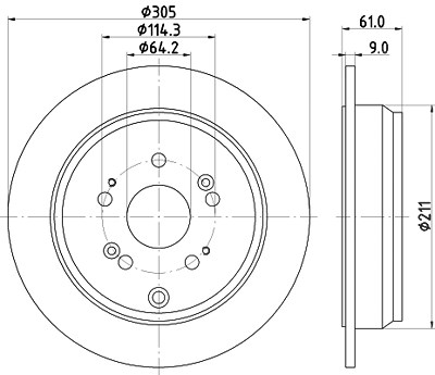 Hella Bremsscheibe [Hersteller-Nr. 8DD355118-901] für Acura, Honda von HELLA