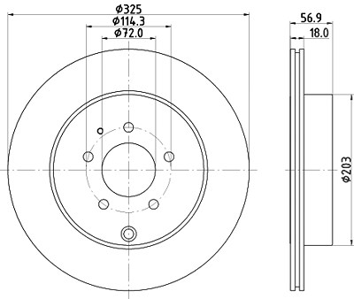 Hella Bremsscheibe [Hersteller-Nr. 8DD355119-401] für Mazda von HELLA