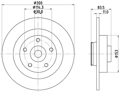 Hella Bremsscheibe [Hersteller-Nr. 8DD355123-401] für Renault von HELLA