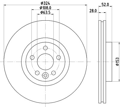 Hella Bremsscheibe [Hersteller-Nr. 8DD355126-661] für Volvo von HELLA