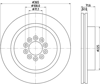 Hella Bremsscheibe [Hersteller-Nr. 8DD355129-191] für Jaguar von HELLA