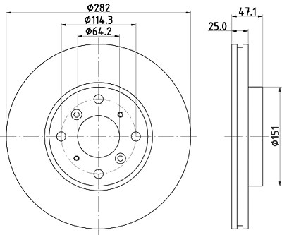 Hella Bremsscheibe [Hersteller-Nr. 8DD355108-131] für Honda von HELLA