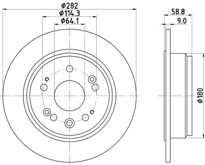 Hella Bremsscheibe [Hersteller-Nr. 8DD355119-031] für Honda von HELLA