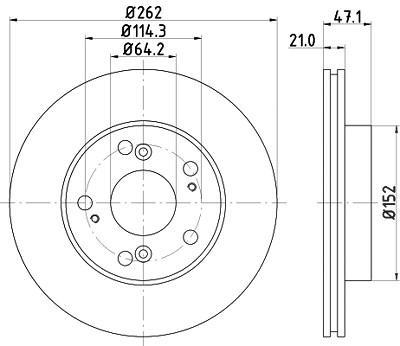 Hella Bremsscheibe [Hersteller-Nr. 8DD355115-341] für Honda von HELLA