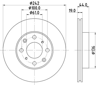Hella Bremsscheibe [Hersteller-Nr. 8DD355103-101] für Acura, Honda von HELLA