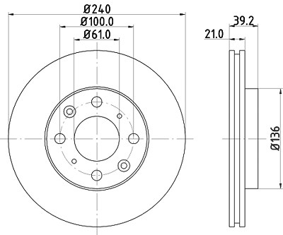 Hella Bremsscheibe [Hersteller-Nr. 8DD355108-151] für Honda von HELLA