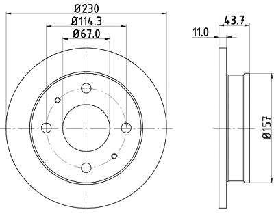 Hella Bremsscheibe [Hersteller-Nr. 8DD355107-171] für Hyundai von HELLA