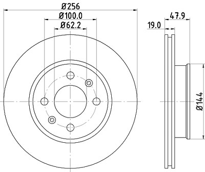 Hella Bremsscheibe [Hersteller-Nr. 8DD355112-471] für Hyundai von HELLA