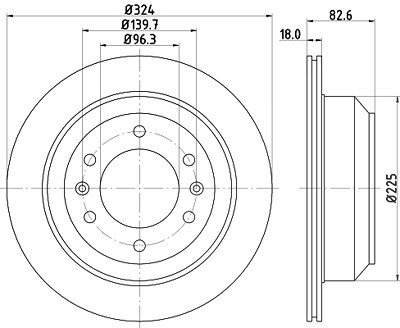 Hella Bremsscheibe [Hersteller-Nr. 8DD355116-491] für Hyundai von HELLA