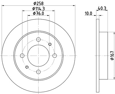 Hella Bremsscheibe [Hersteller-Nr. 8DD355118-111] für Hyundai von HELLA