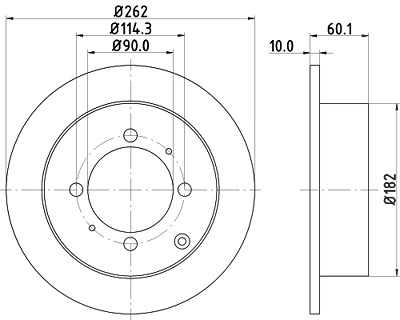 Hella Bremsscheibe [Hersteller-Nr. 8DD355107-331] für Hyundai, Kia, Mitsubishi von HELLA