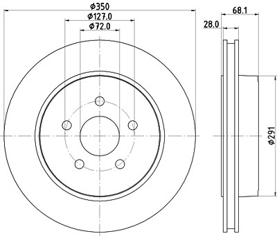 Hella 1x Bremsscheibe [Hersteller-Nr. 8DD355120-911] für Jeep von HELLA