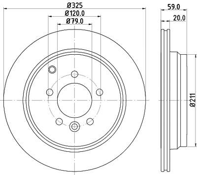 Hella Bremsscheibe [Hersteller-Nr. 8DD355118-771] für Land Rover von HELLA