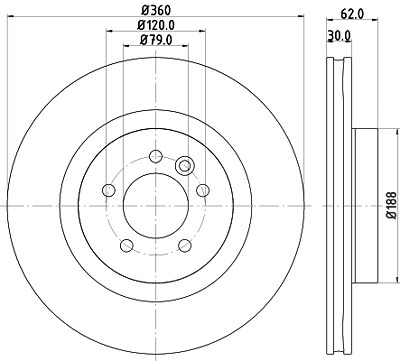 Hella 1x Bremsscheibe Vorderachse Belüftet [Hersteller-Nr. 8DD355118-871] für Land Rover von HELLA